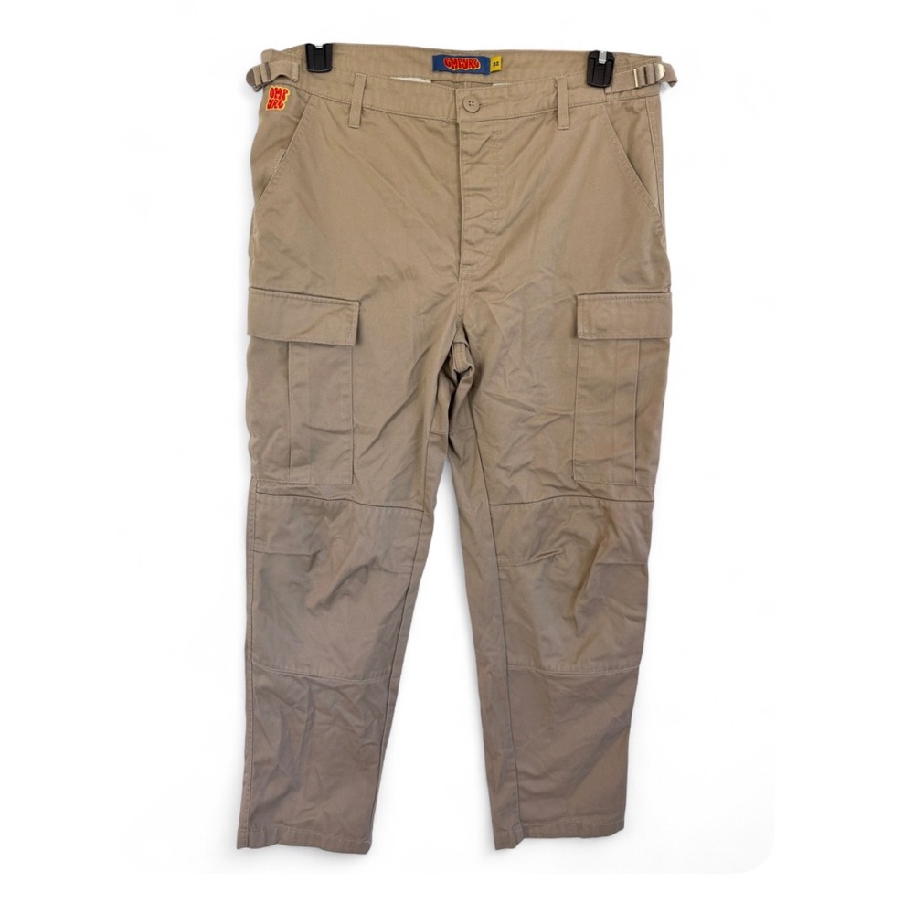 Empyre Men 32 Tan Khaki Cargo Pants Adjustable Waist Skate Streetwear Trousers